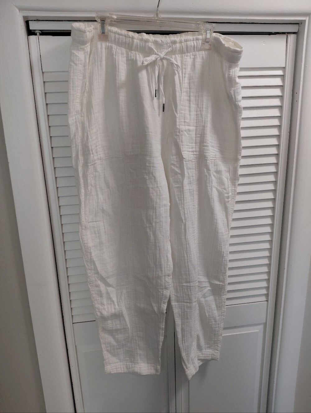 GAP White Women's Gauze Drawstring Lighteweight Cotton Pants